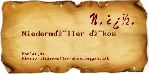Niedermüller Ákos névjegykártya